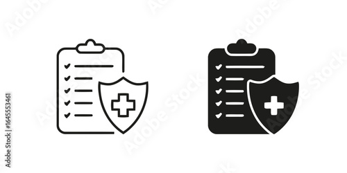 Medical records with a protective shield. Safeguarding health information.
