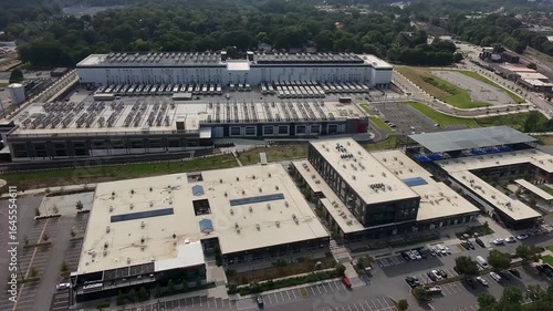 Aerial view of large data center