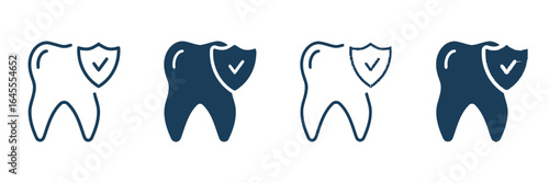 Teeth protected by shields. Dental care. Healthy teeth.
