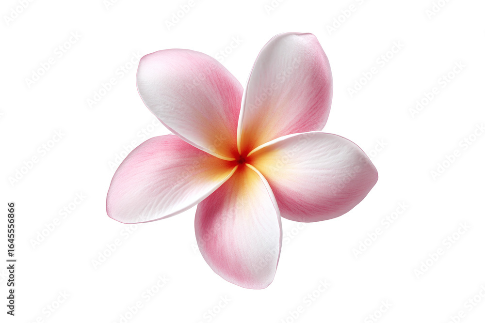 Fototapeta premium Pink and Yellow Plumeria Flower isolated on white transparent background