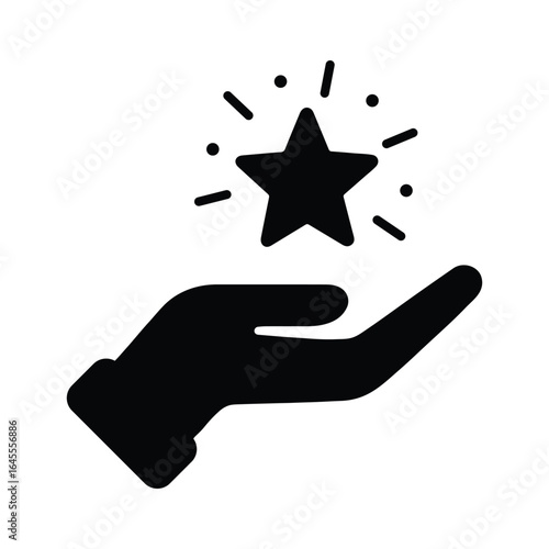 Hand holding star icon vector illustration