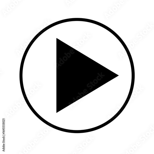 Free Download Play button circle media interface arrow symbol control start silhouette vector illustration - GFXLoad