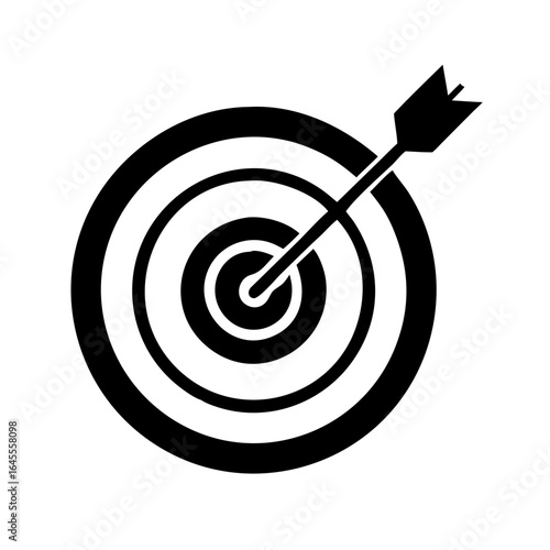 Target arrow bullseye accuracy success focus aim goal dart silhouette vector illustration