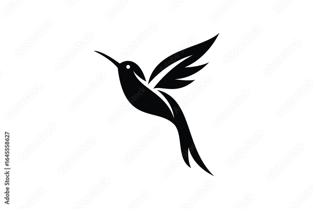 Obraz premium hummingbird logo design. logo icon vector silhouette illustration