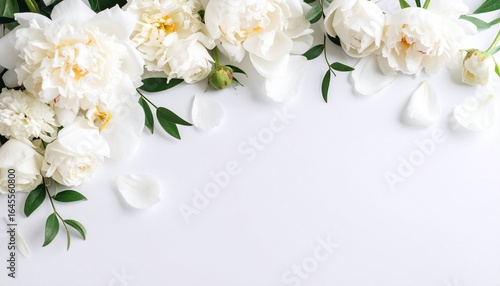 白いお花と結婚式、清潔感のある白い背景画像