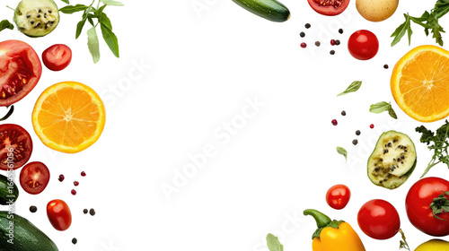 Wallpaper Mural Vibrant assortment of fresh fruits and vegetables on a black background. Torontodigital.ca