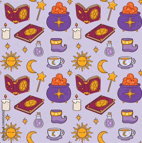 Magic Objects Seamless Pattern Illustration