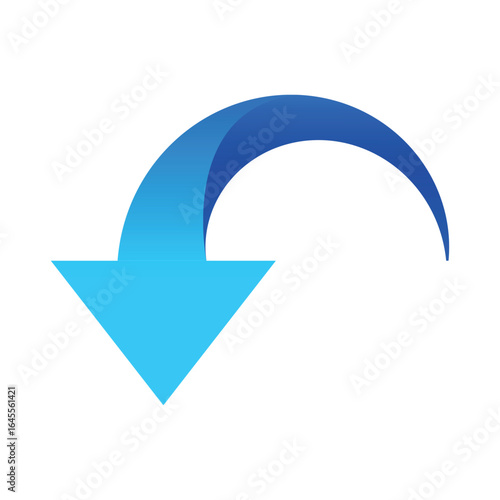 Blue arrow icon, pointing down