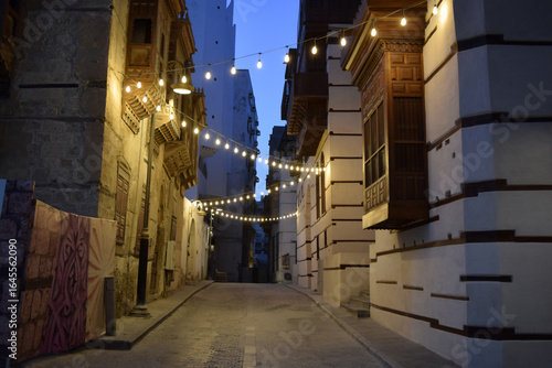 Nightscape of Al-Balad (Jeddah Historic District), Saudi Arabia
