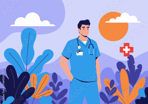 Confident Male Nurse Practitioner Healthcare Professional Medical Doctor