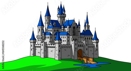 majestic fairytale castle illustration perfect for childrens books game design and fantasy storytelling projects