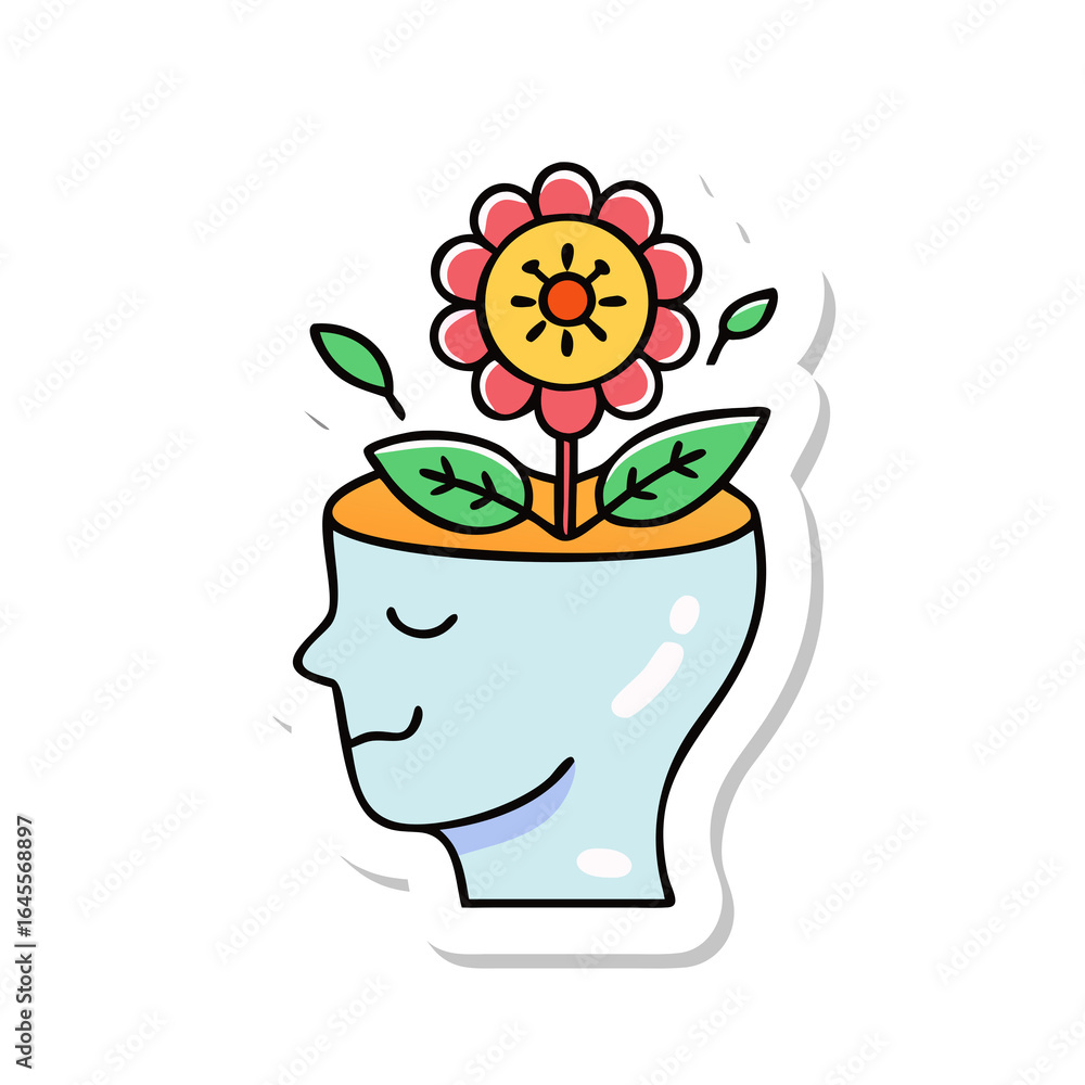 Fototapeta premium human head with flower bulb