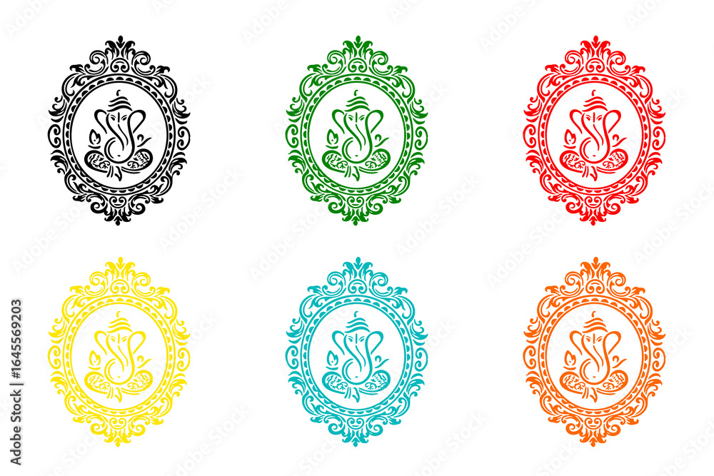Hindu God Ganesha line art Hindu God Ganesha line art
