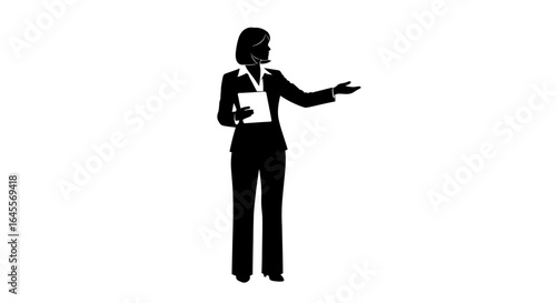 businesswoman presenting data a silhouette image perfect for presentations reports and leadership concepts illustrating confidence and success