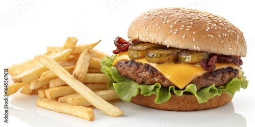 Cheeseburger with Fries Clo...