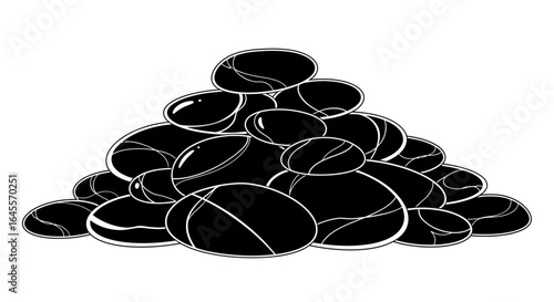 smooth stacked black stones perfect for spa wellness and zeninspired designs representing balance and serenity