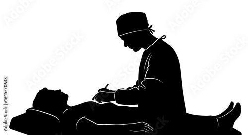 doctor examining patient a powerful silhouette image for medical healthcare and wellness websites blogs and presentations