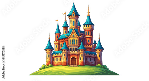 enchanting fairytale castle illustration perfect for childrens books fantasy games and magical story design projects