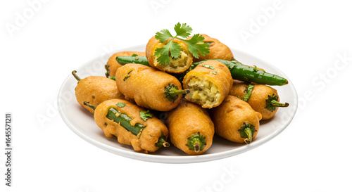 Spicy Besan Mirchi Bajji Stuffed Chili Fritters