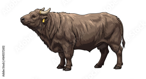 highland cattle illustration robust majestic brown bull perfect for agriculture livestock and rural branding designs