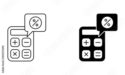 calculator with percentage symbol, illustration of market sale icon vector