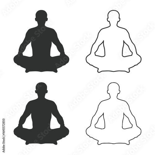 Silhouette of a person in a seated meditation pose.
