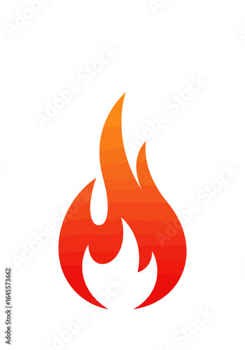 Abstract Fiery Flame Logo: Gradient Red and Orange Hues