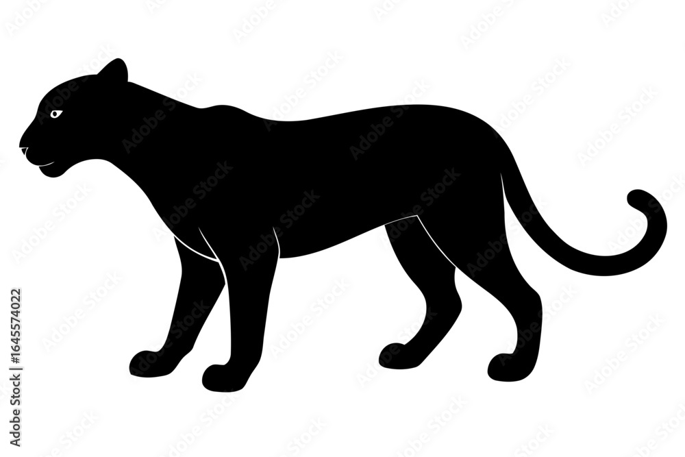Fototapeta premium Silhouette of a powerful black panther. 