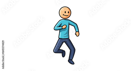 happy stick figure running illustrating progress achievement and positive momentum for your projects and presentations