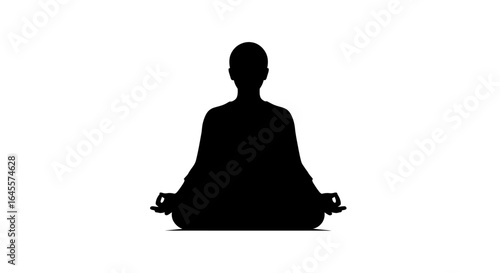find inner peace a serene silhouette of a person meditating in lotus position perfect for wellness websites yoga studios and mindfulness apps