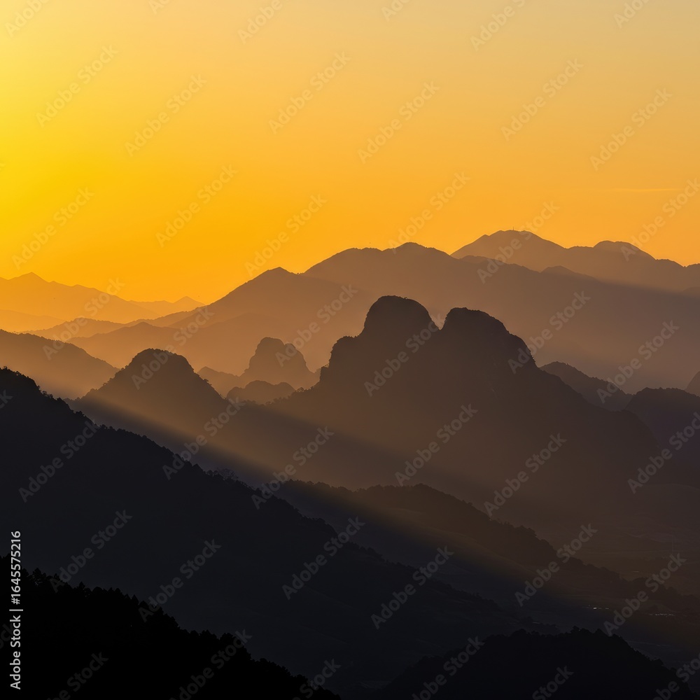 Obraz premium sunset over the mountains