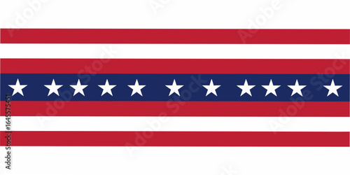 American flag inspired design with horizontal stripes and stars