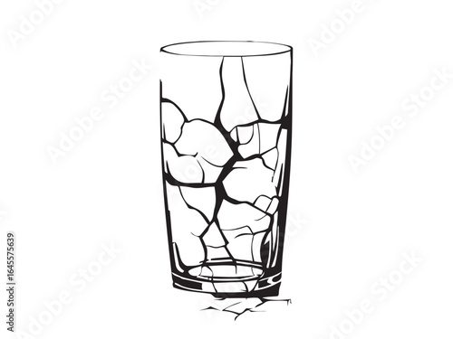 Broken glass, a shattered vessel, symbolizing fragility and vulnerability.

