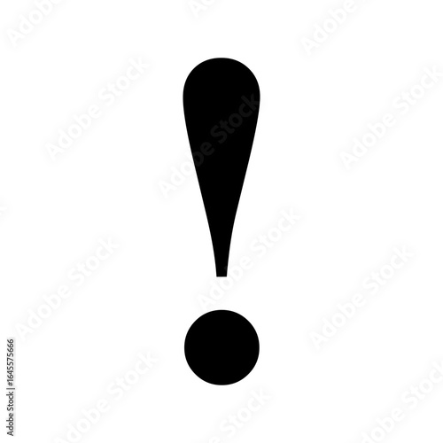 Bold Black and White Exclamation Symbol