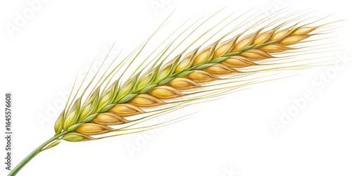 Golden Wheat Ear Watercolor...