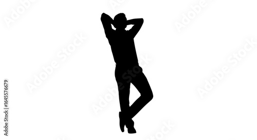 relaxed businesswoman silhouette achieving success and worklife balance perfect for presentations websites and marketing materials
