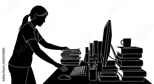 overwhelmed office worker finding solutions for effective time management and workspace organization