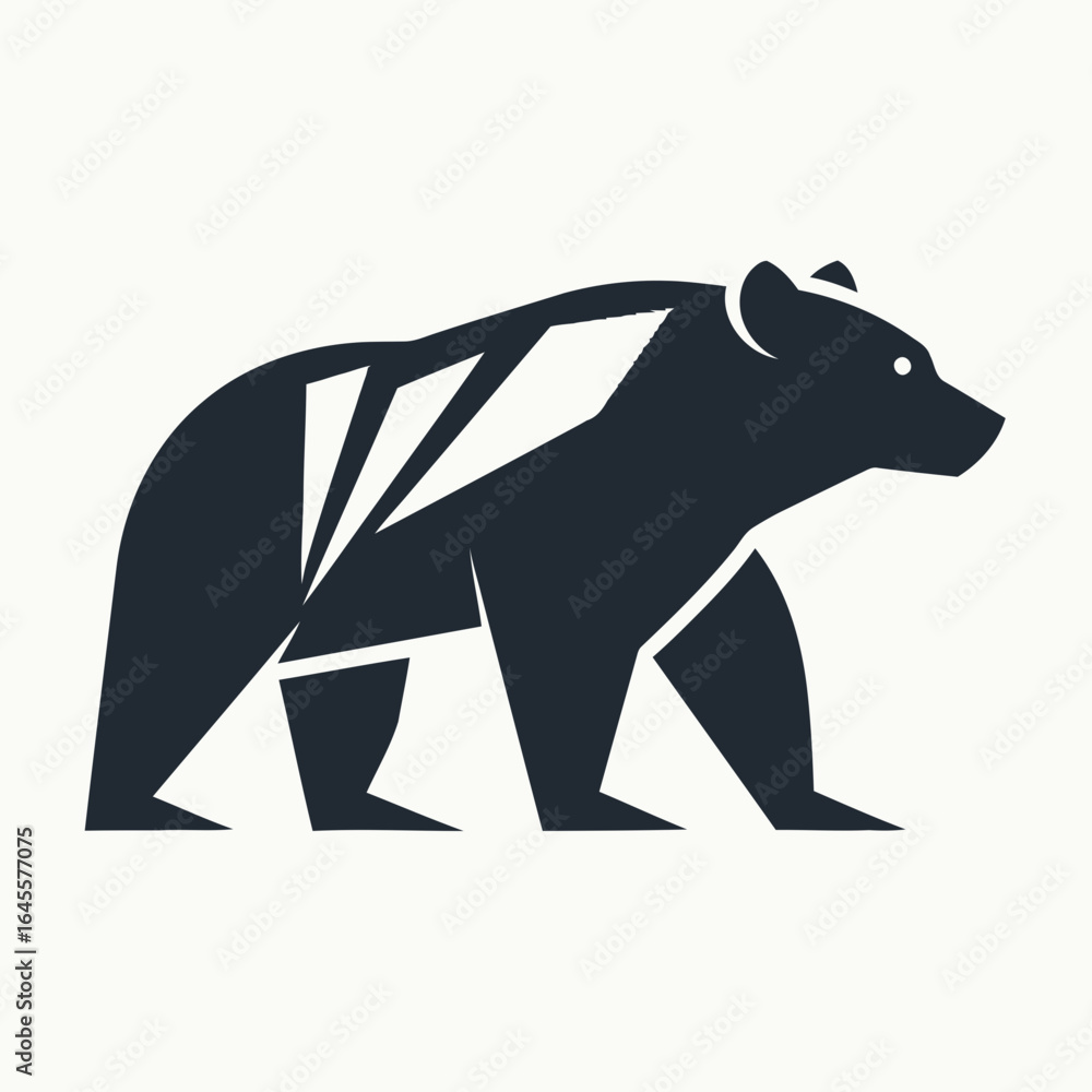 Fototapeta premium Bold bear silhouette, strong and powerful. 