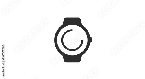Sleek Gray Smartwatch Icon with Minimalist Circular Design