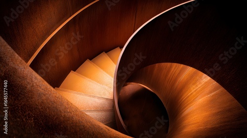 Wallpaper Mural Spiral staircase with warm, rich tones. Torontodigital.ca