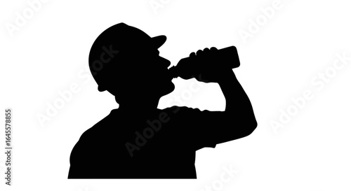 construction worker silhouette hydrating for peak performance safety and productivity on the job site