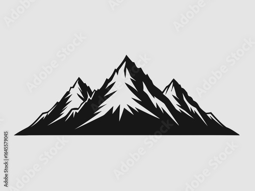 Silhouette of majestic mountains.
