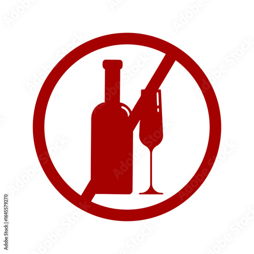 No alcohol allowed, a prohibition sign.
