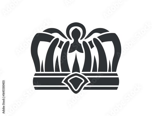 Silhouette of a regal crown, symbol of power and authority.
