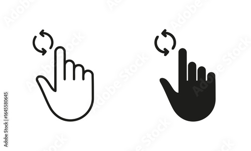 Hands pointing, indicating refresh or repeat.
