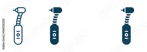 Three dental handpieces in different shades.