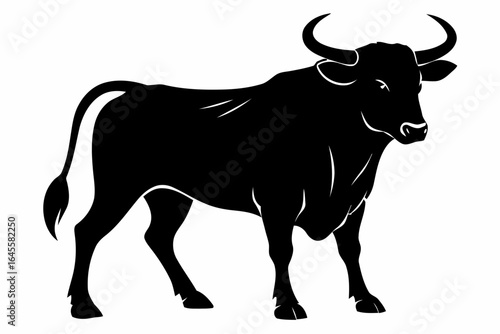 Silhouette of a powerful bull.
