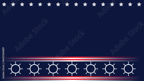 Columbus day background with steering wheel silhouette,star, suitable copy space area to place on content with that theme