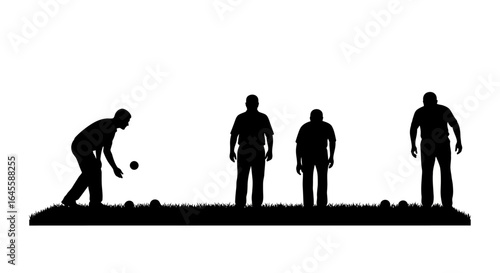 silhouette of bocce ball players capture the thrilling action and camaraderie of outdoor games for websites blogs and sporting publications