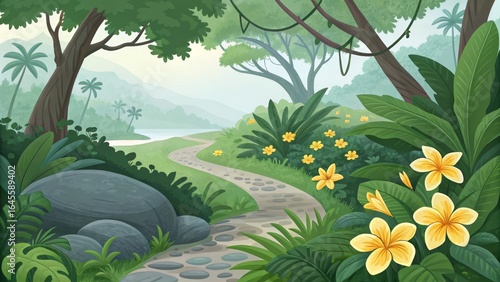Serene Jungle Path Digital ...